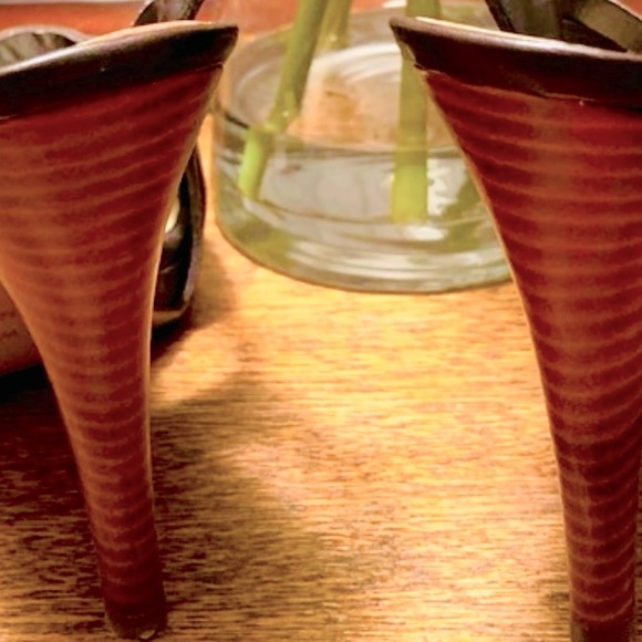 Nine West Leather Brown PeepToe Heels (5.5) - Picture 6 of 6